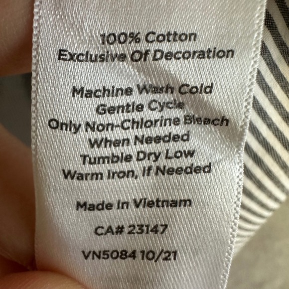 Talbots Tunic Blouse Womens Sz XL Scoop Neck Stripes Tie 3/4 Sleeves Coastal Top - Picture 6 of 10